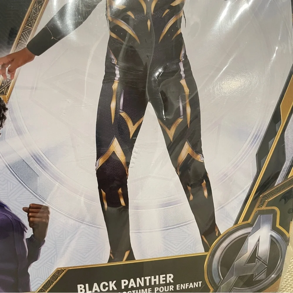 NEW Marvel Black Panther Wakanda Forever Child Costume Jumpsuit Mask Small 4-7 - Picture 4 of 8